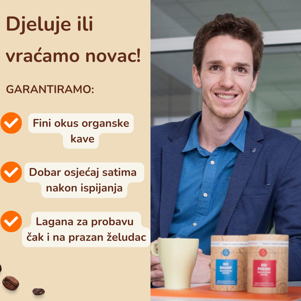Go Sharp – organic instant coffee with Lion's Mane and Chanterelle
